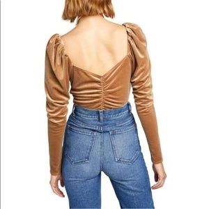 Velvet Saks 5th Avenue top caramel color